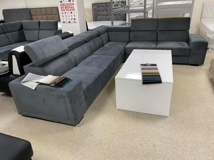 Large L-Shaped Sectional Sofa - Charcoal Gray Modular Corner Couch with Storage