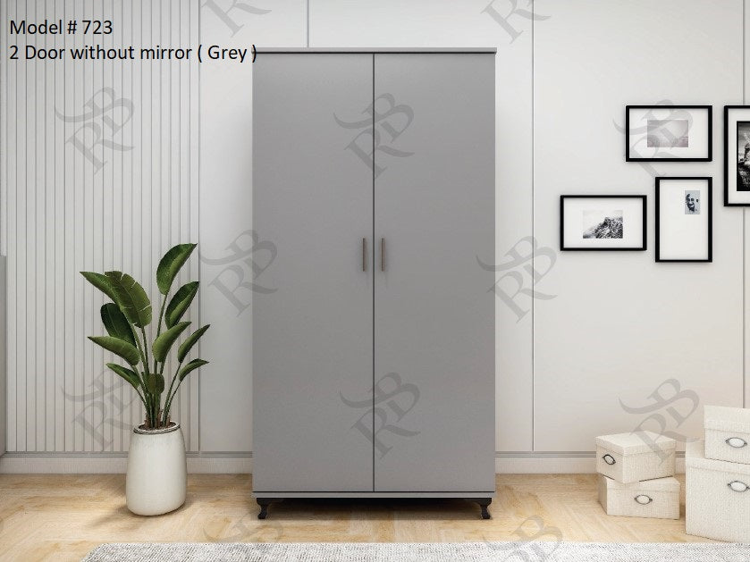 Modern Sliding Door Wardrobe without Mirror