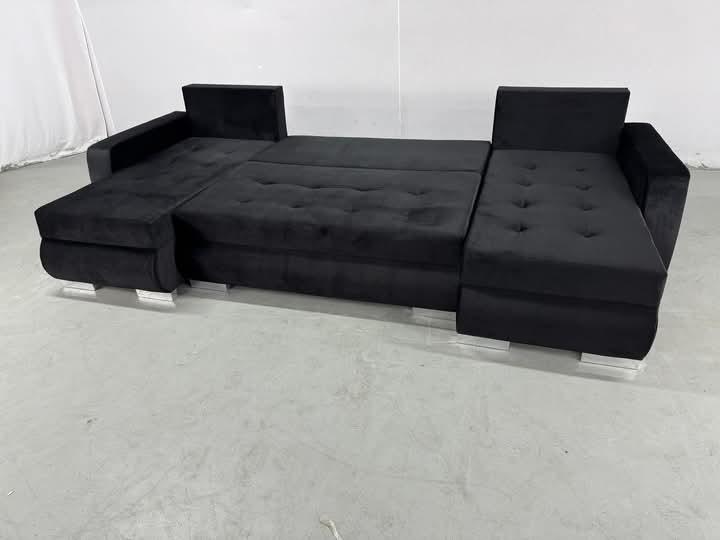 U-Shape Sofa Bed with Storage – Velvet Sectional