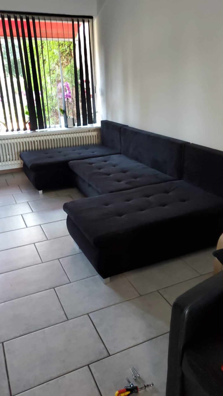 U-Shape Sofa Bed with Storage – Velvet Sectional