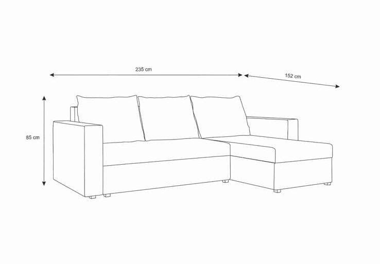 3-Seater Corner Sofa Bed with Storage