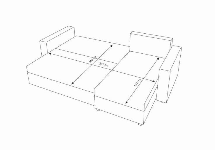 3-Seater Corner Sofa Bed with Storage