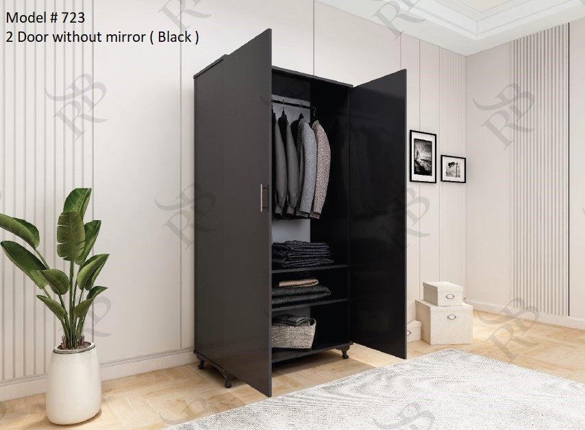 Modern Sliding Door Wardrobe without Mirror