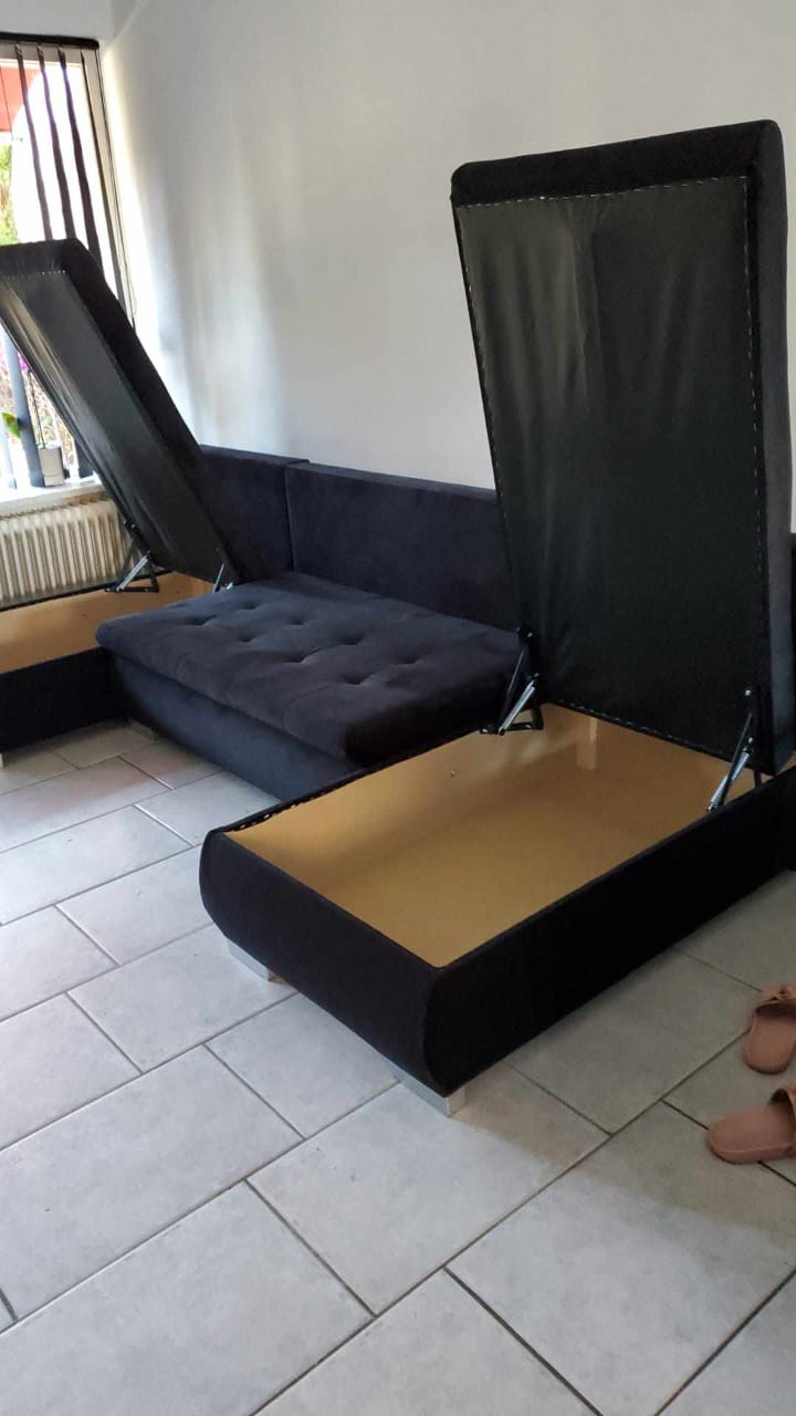 U-Shape Sofa Bed with Storage – Velvet Sectional