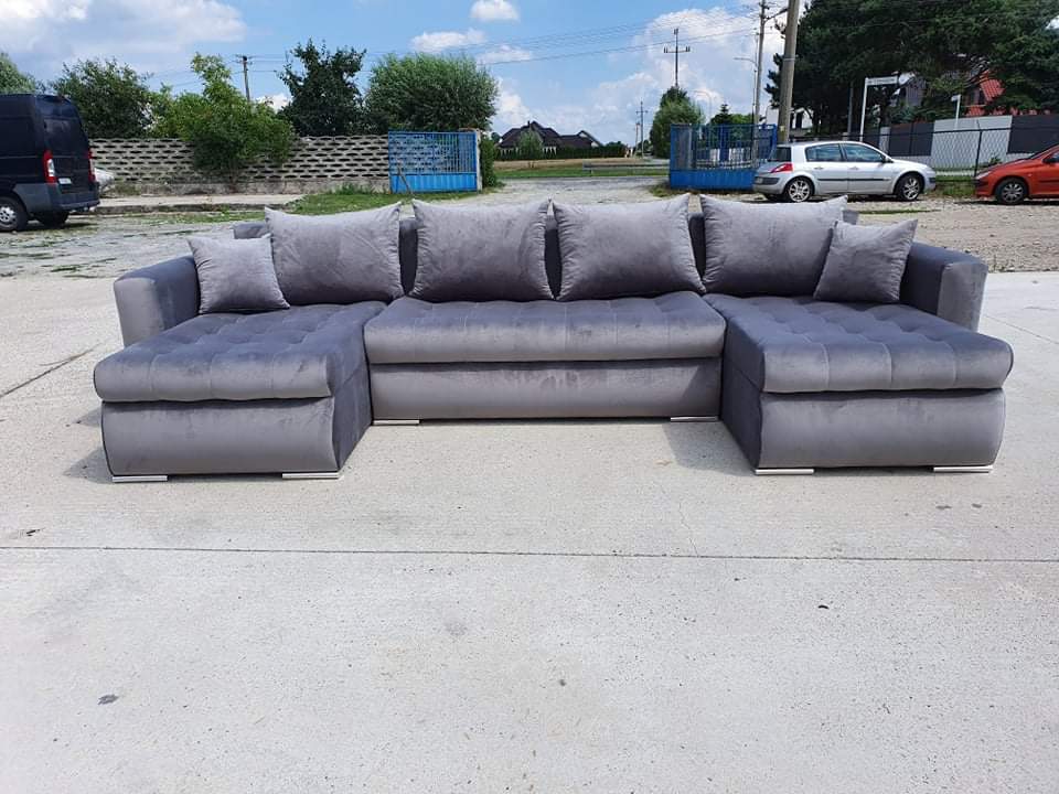 U-Shape Sofa Bed with Storage – Velvet Sectional