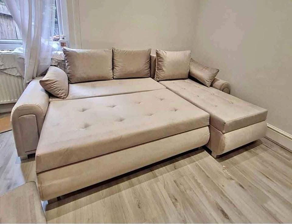 Premium 3-Seater Corner Sofa Bed with Integrated Storage