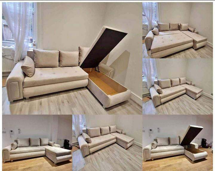 Premium 3-Seater Corner Sofa Bed with Integrated Storage