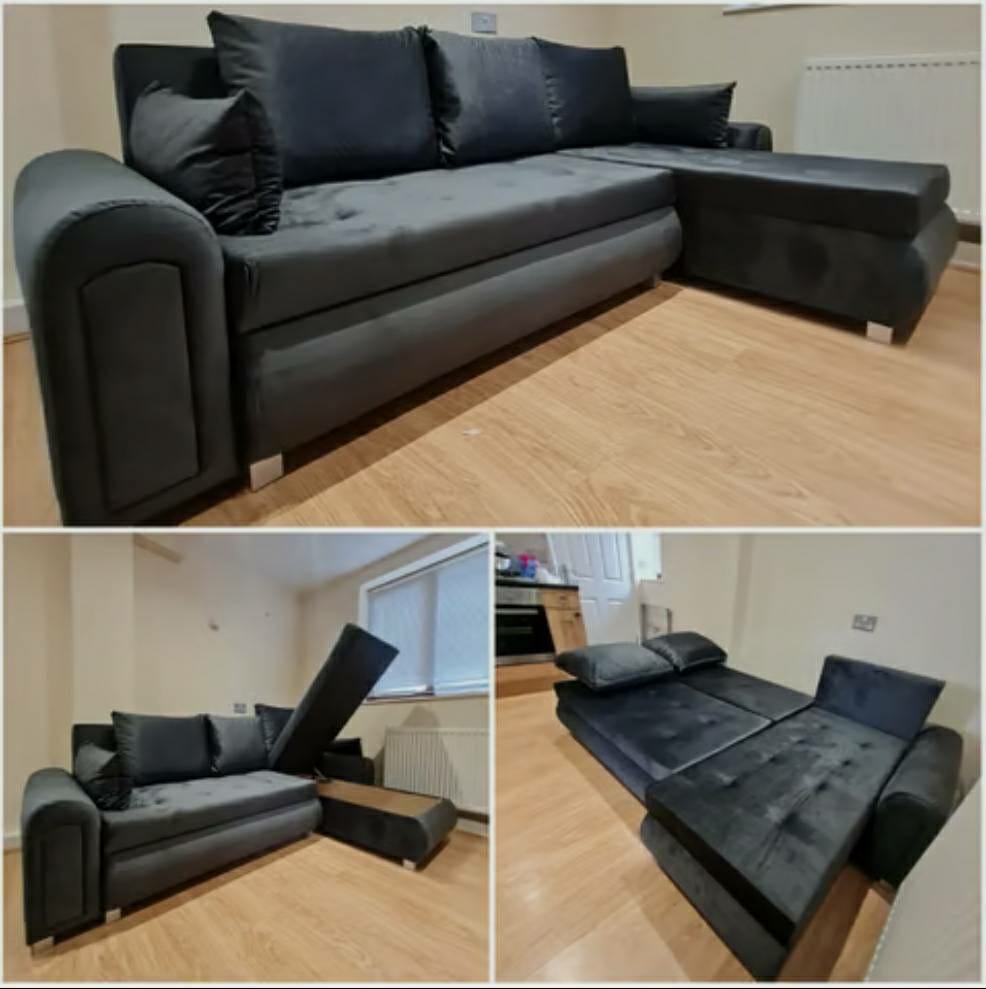 Premium 3-Seater Corner Sofa Bed with Integrated Storage