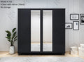 Luxury 4-Door Wardrobe – Modern Design with Optional Mirrors