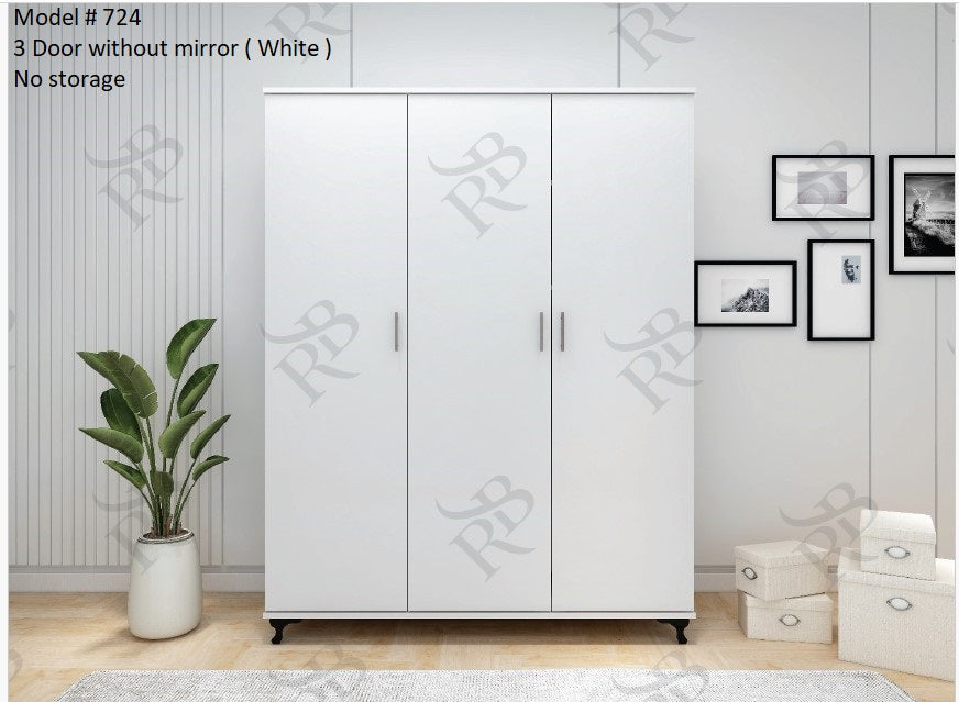 Luxury 3-Door Wardrobe – Classic Design without Mirror
