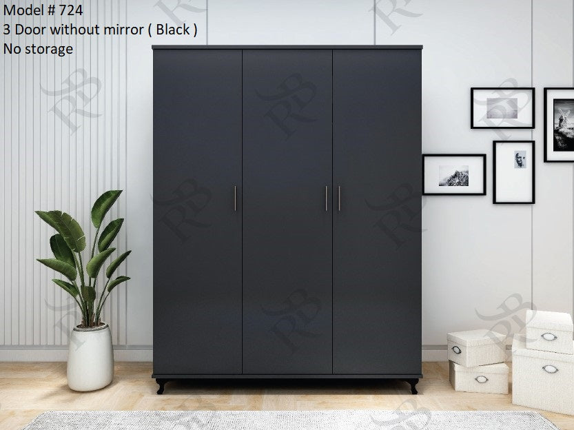 Luxury 3-Door Wardrobe – Classic Design without Mirror