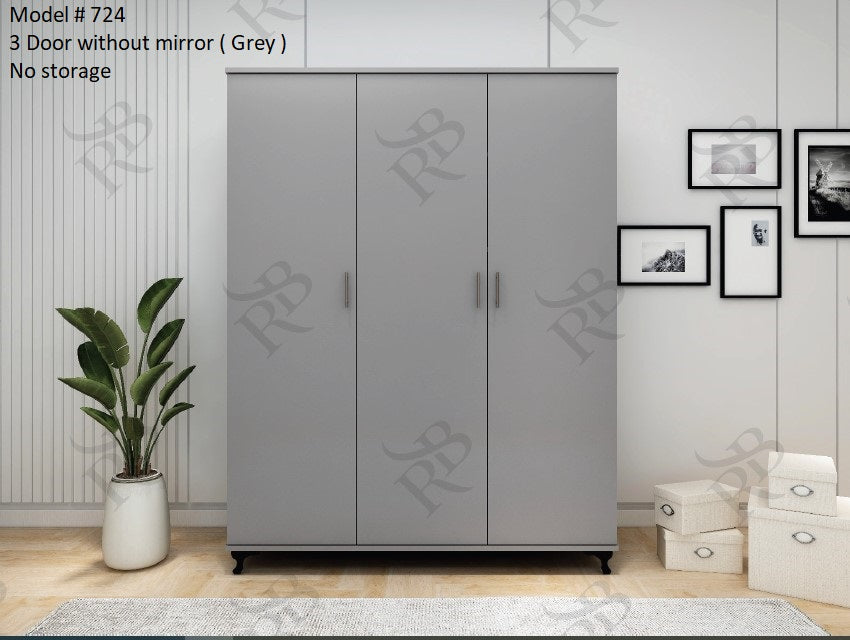 Luxury 3-Door Wardrobe – Classic Design without Mirror