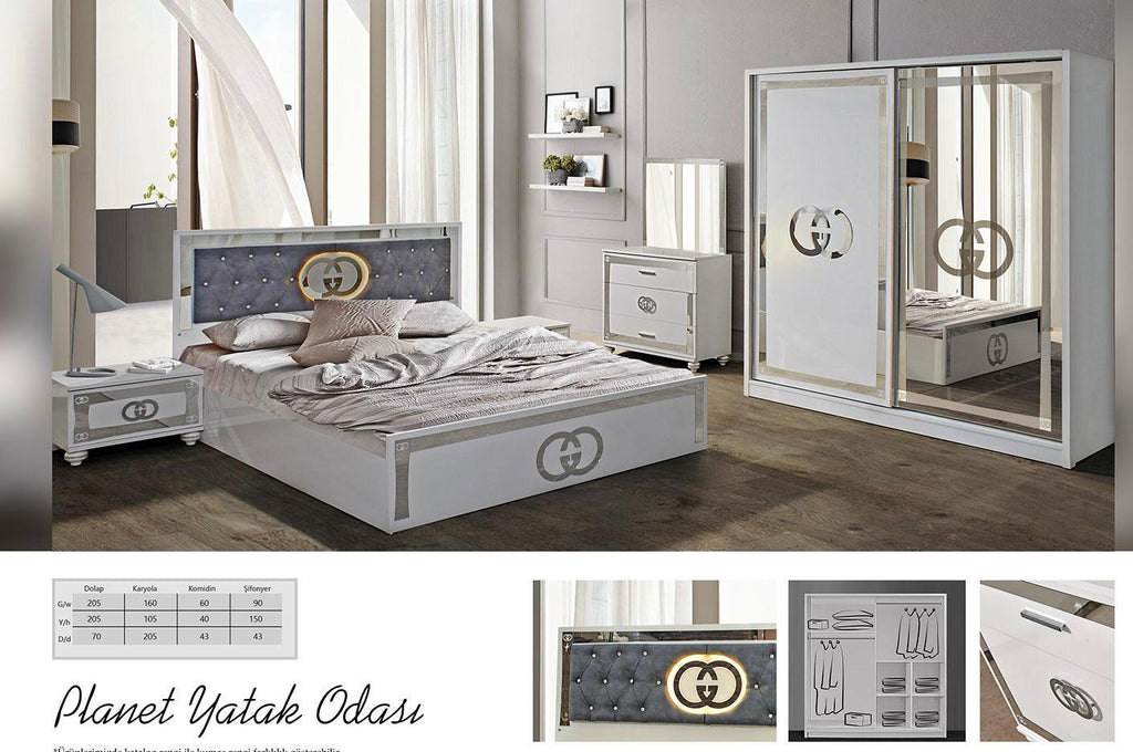 Luxury Bedroom Furniture Set – Super King Size with Wardrobe and Dressing Table