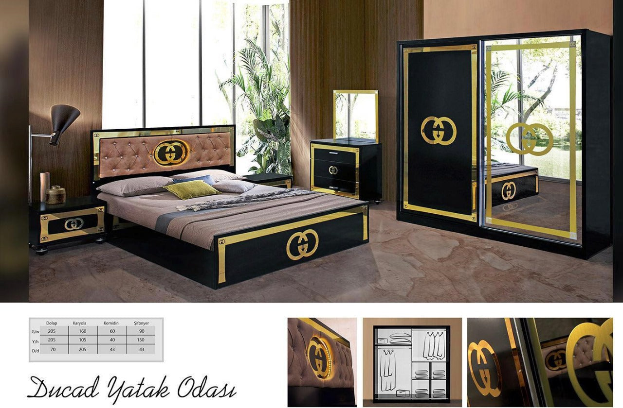 Luxury Bedroom Furniture Set – Super King Size with Wardrobe and Dressing Table